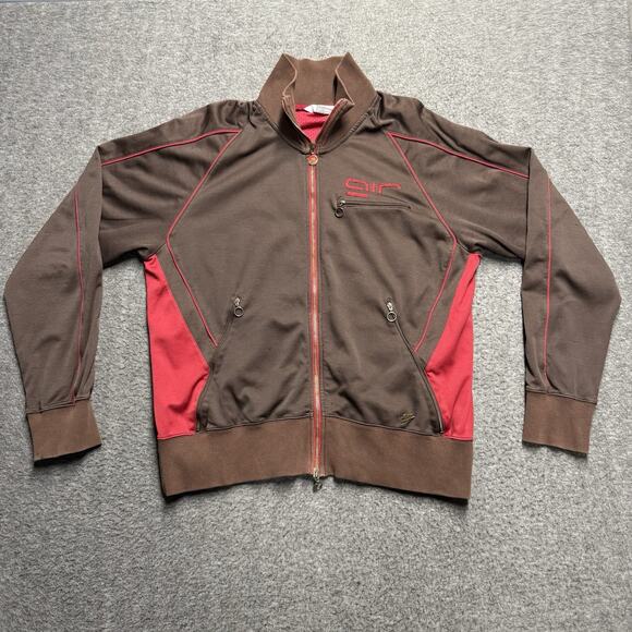 Vintage Nike Air Max 360 Full Zip Track Jacket Mens XL Brown/Crimson Red - Picture 1 of 11